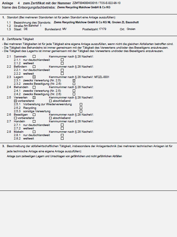 Zertifikat Gnoien 2025
