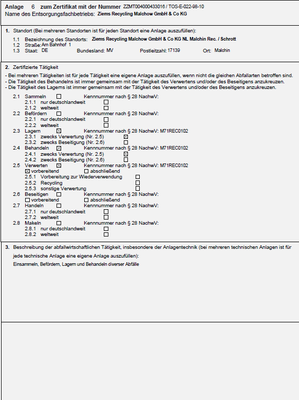 Zertifikat Malchin 2025